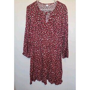NWT Old Navy Womens Leopard Print Dress Tie Front Elastic Waist Size Large